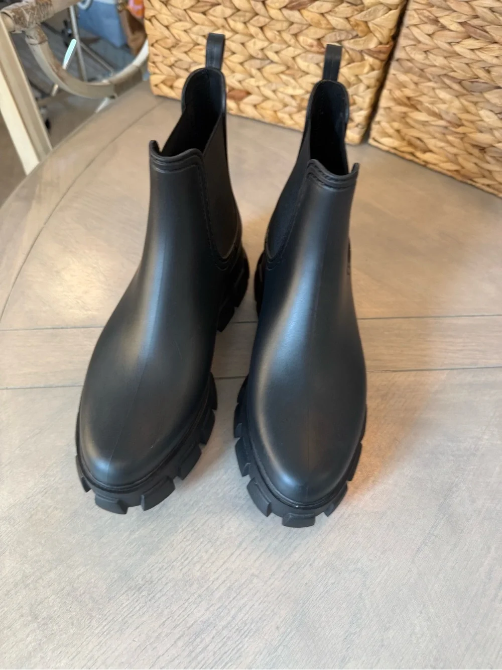 Jeffrey Campbell Black Chunky Chelsea Rain Boots